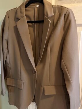 🤎 Classic Brown One-Button Tailored Blazer - XL